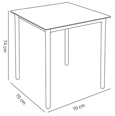 Mesa Marsella 70x70 Arena Patas Blancas P.27