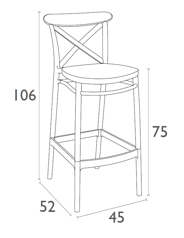 Taburete Cross Bar 75