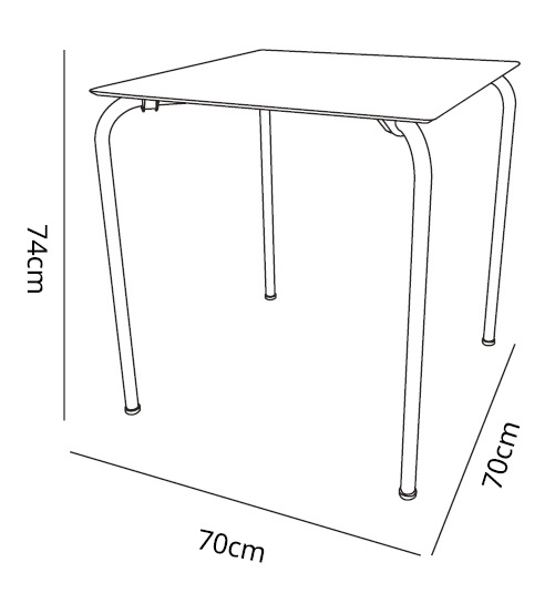 Mesa Core Montada 70x70 Roble Natural P.20