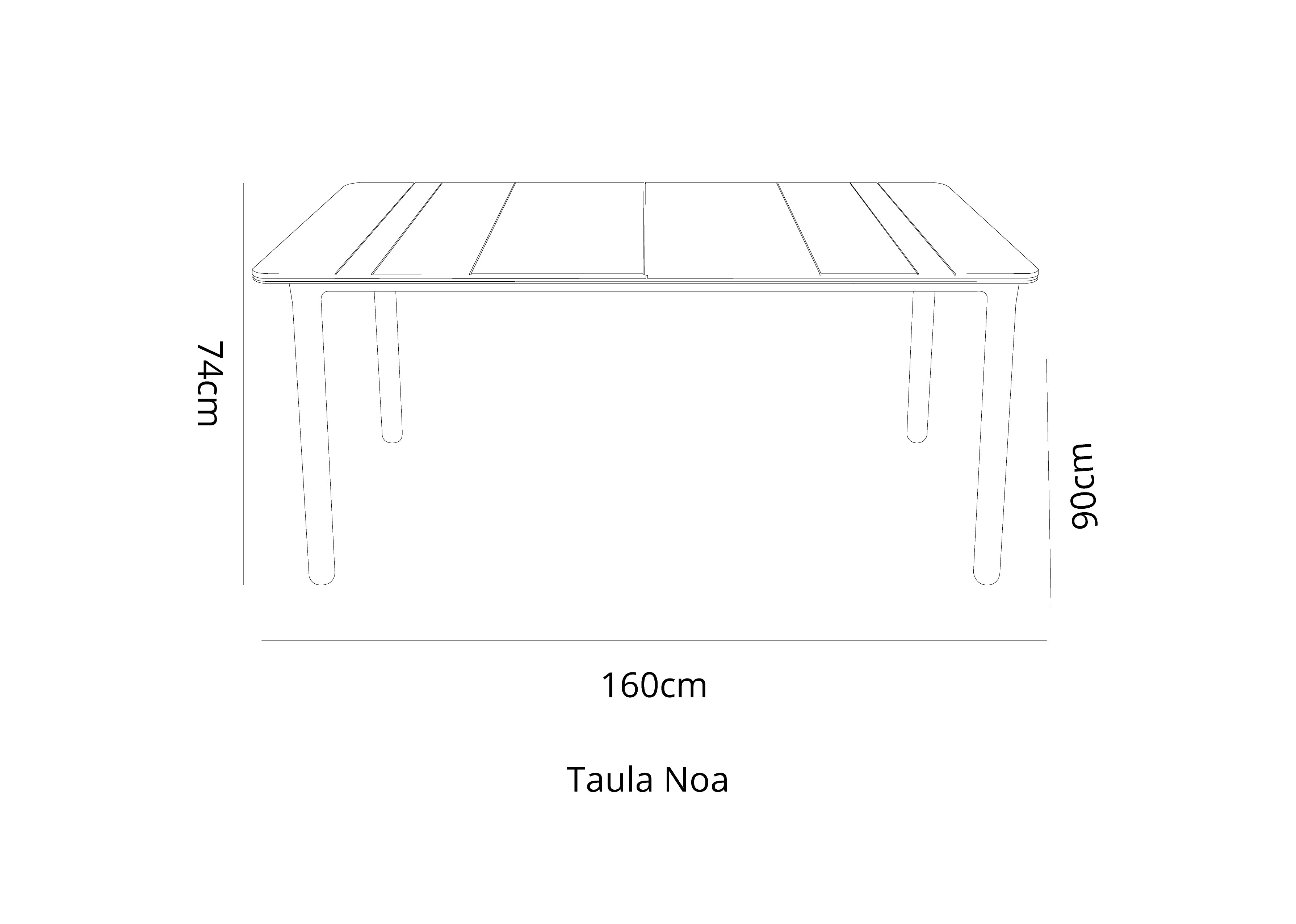 Mesa Noa 160x90 Gris Oscuro Patas Gris Oscuro 1x