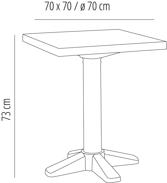 Mesa Esculapi 70x70 Antracita P.30