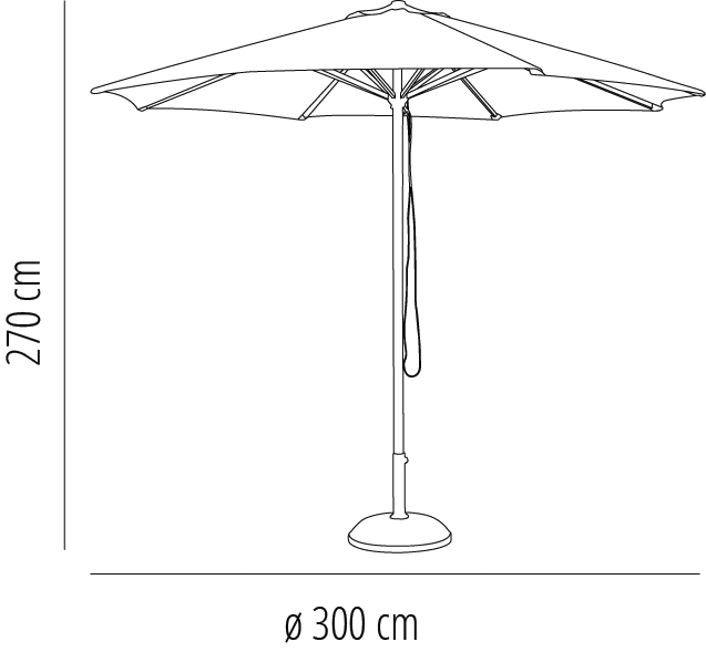 Parasol M2 Ø300 Verde 1x