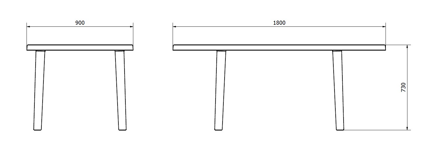 Mesa Brava 180x90 Antracita P.40