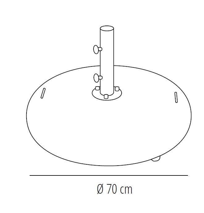 Pie Parasol Siro-90 Tubo Ø57 Gris 1x