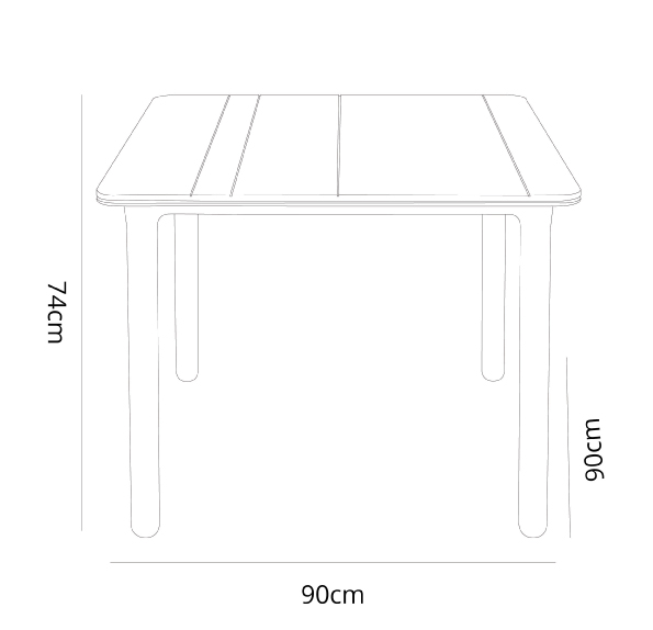 Mesa Noa 90x90 Chocolate Patas Chocolate 1x
