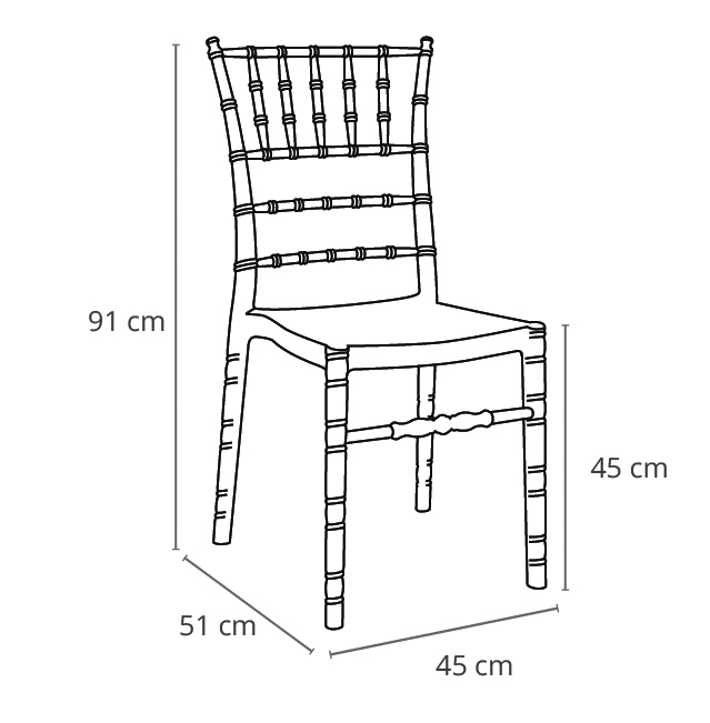 Silla Chiavari Ambar Transparente 4x