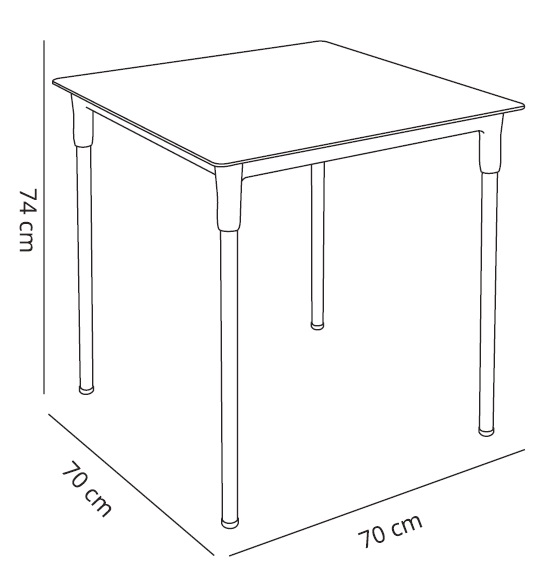 Mesa Zurich 70x70 Roja P.27