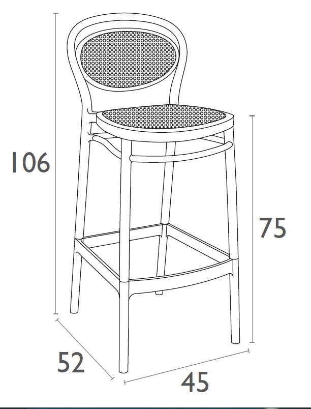 Taburete Marcel Bar 75