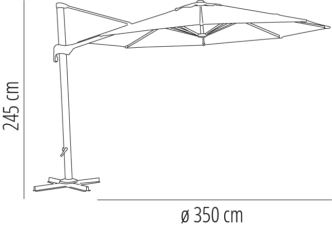 Parasol Lateral La2 Ø 350 Beige 1x