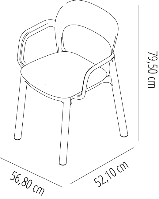 Silla Con Brazos Ona Eco Azul Aire P.18
