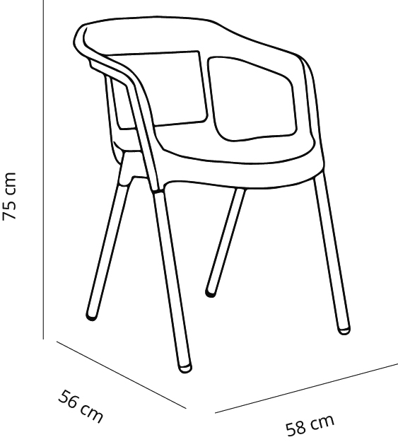 Silla Con Brazos Malta Alto