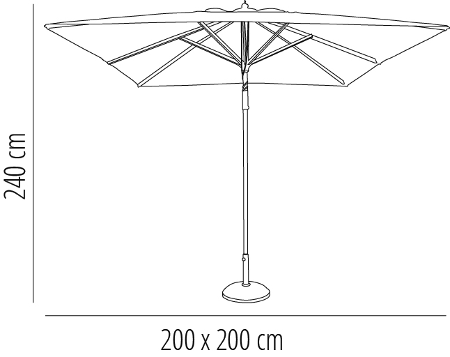 Parasol A3 2x2 m