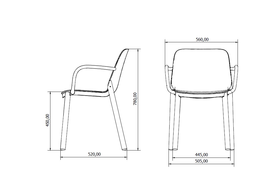Silla Con Brazos One Azul Retro P.18