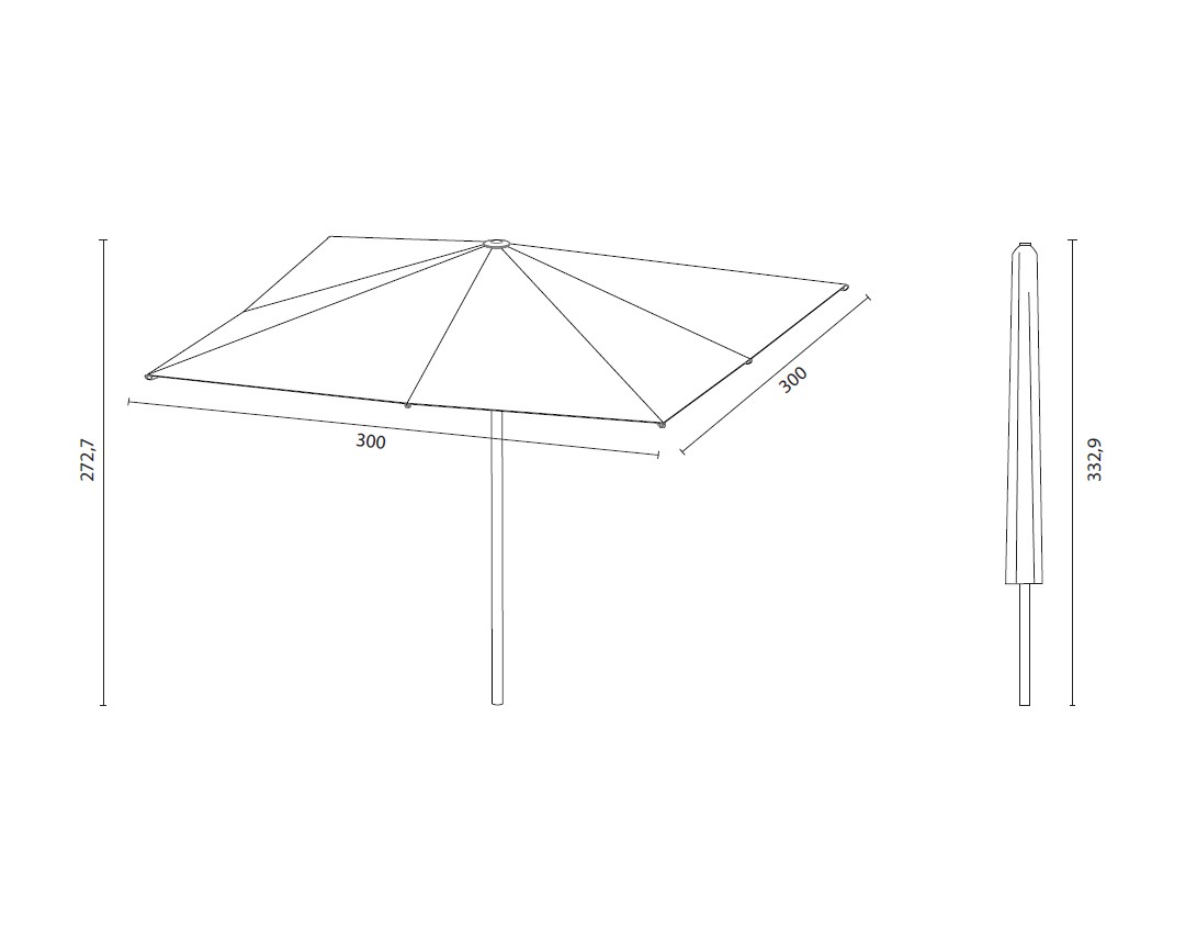 Parasol Sunray Gris Oscuro 1x