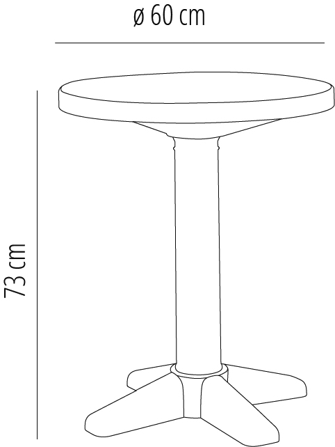 Mesa Banyoles Ø60 Antracita P.30