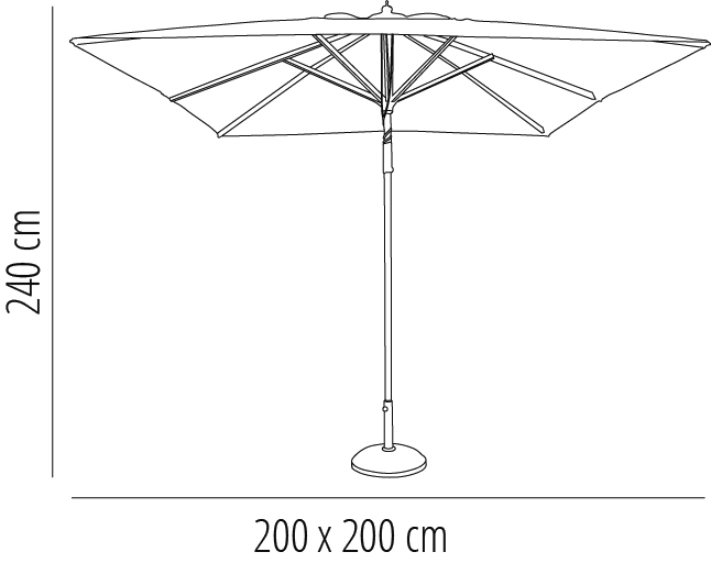 Parasol A3 200x200 Crudo 1x