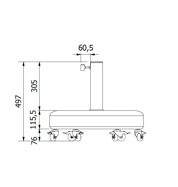 Pie Parasol Siro 60 Cemento 1x