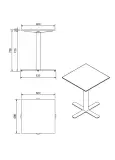 Mesa Compacto Fenolico 60x60 Pie Goya