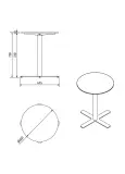 Mesa Compacto Fenolico Pie Goya Ø60