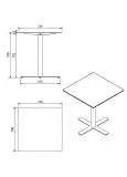 Mesa Compacto Fenolico 70x70 Pie Goya