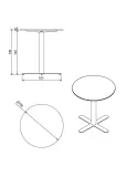 Mesa Compacto Fenolico Ø70 Pie Goya