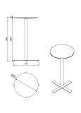 Mesa Compacto Fenolico Ø60 Pie Goya Alto