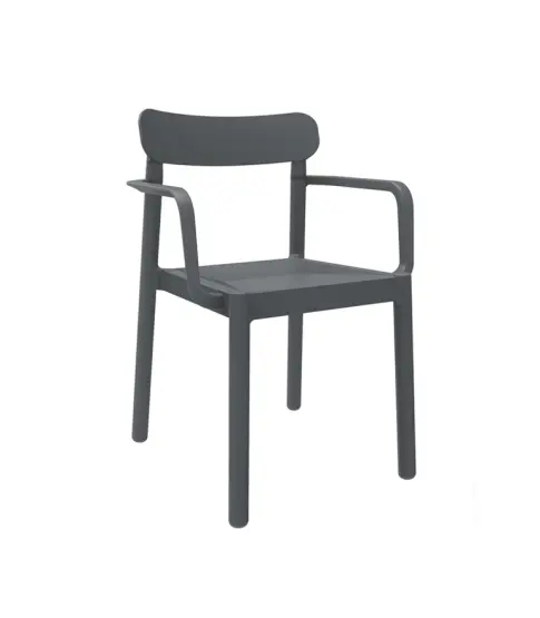 Silla Con Brazos Elba Gris Oscuro 4x