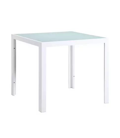 Mesa Shio Cristal 80x80 Blanco 1x