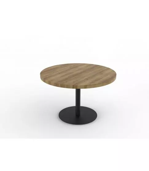 Mesa Durolight Ø120 Roble Natural Pie Tapies Xl Ø66 Negro