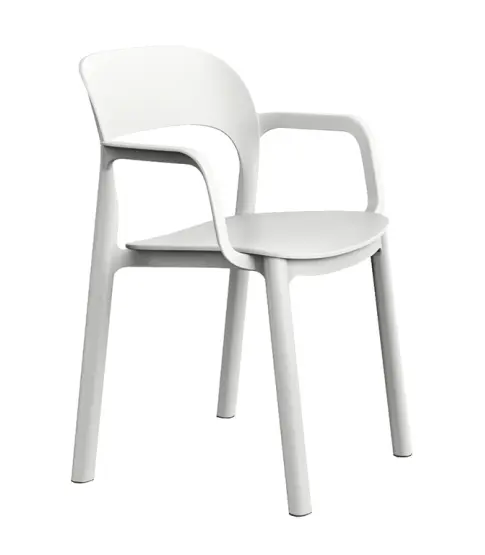 Silla Con Brazos Ona Blanca Asiento Blanco 4x