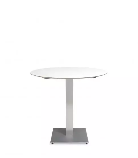 Mesa Compacto Fenolico Ø80 Blanca - Pie Miro 40x40 1x