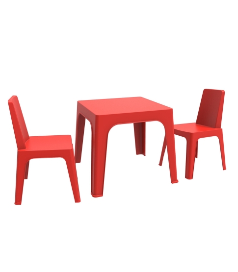 Set Julieta Rojo (Mesa + 2 Sillas) 1x