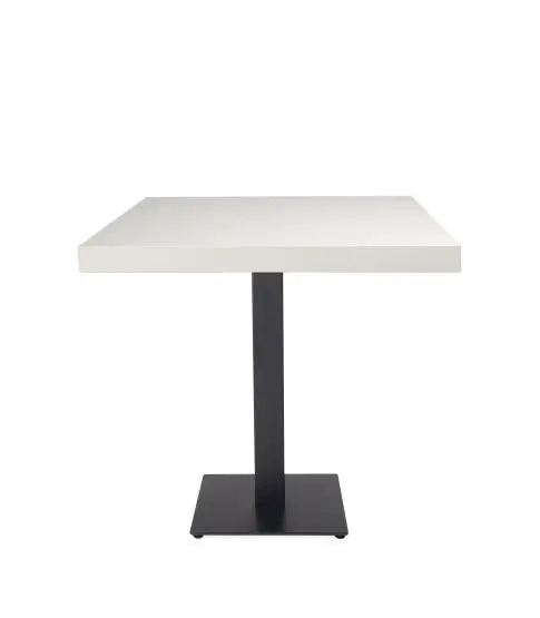 Mesa Durolight® 80x80 Blanca Pie Tapies Negro 1x
