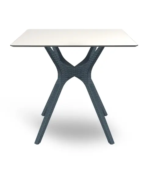 Mesa Compacto Fenolico 80x80 Blanco Pie Ibiza "S" Gris 1x