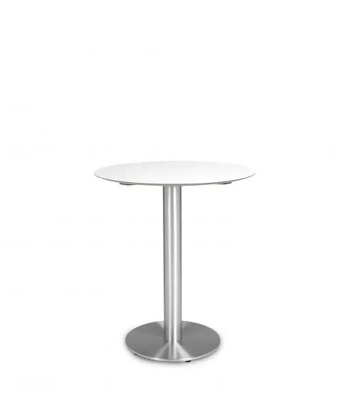 Mesa Compacto Fenolico Ø70 Blanca - Pie Miro Ø40 1x