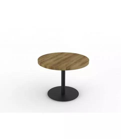 Mesa Durolight Ø100 Roble Natural Pie Tapies Xl Ø66 Negro