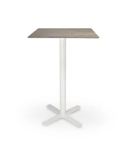 Mesa Compacto Fenolico 70x70 Roble Cen - Pie Goya Alto Bl 1x