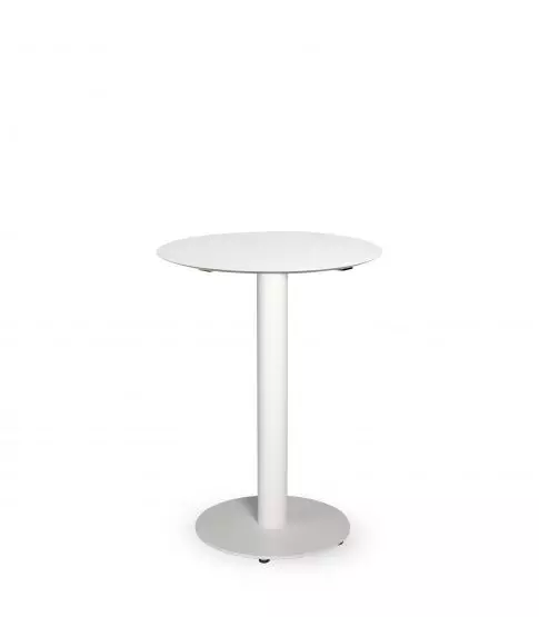 Mesa Compacto Fenolico Ø60 Blanca - Pie Tapies Ø40 Blanco 1x