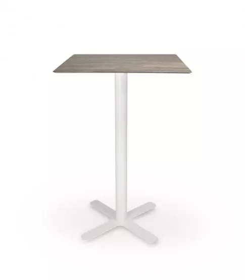 Mesa Compacto Fenolico 70x70 Roble Cen - Pie Goya Alto Bl 1x