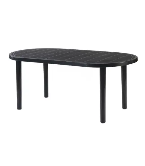Mesa Olot 180x90 Oval Recycled Gris Volcanico 1x