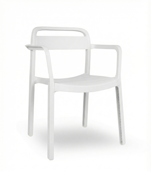 Silla Con Brazos June Blanca 1x