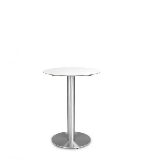 Mesa Compacto Fenolico Ø60 Blanca - Pie Miro Ø40 1x