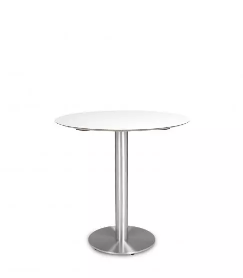 Mesa Compacto Fenolico Ø80 Blanca - Pie Miro Ø40 1x