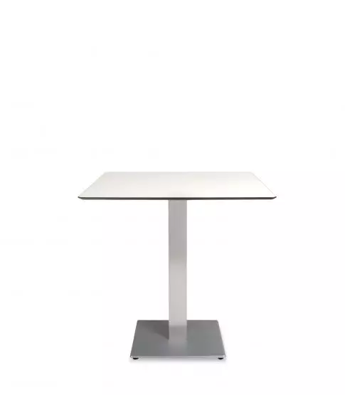Mesa Compacto Fenolico 70x70 Blanca - Pie Miro 40x40 1x